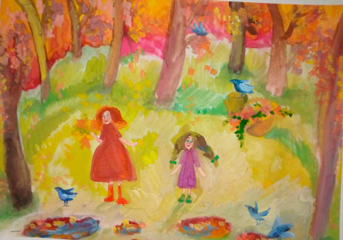 рисунок на тему осень в детский сад ребенку 4 года своими руками 10