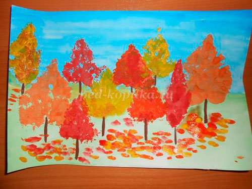 рисунок на тему осень в детский сад ребенку 4 года своими руками 7