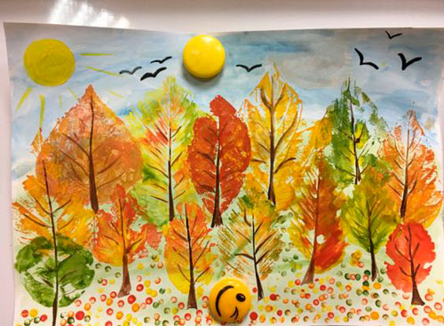 рисунок на тему осень в детский сад ребенку 4 года своими руками 4
