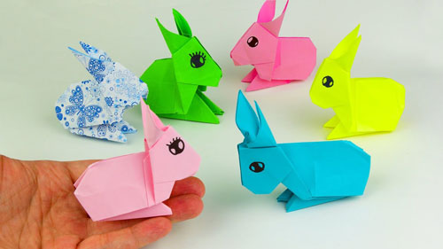 Оригами из бумаги кролик 11
