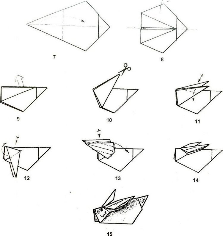 как сделать кролика из бумаги оригами 3