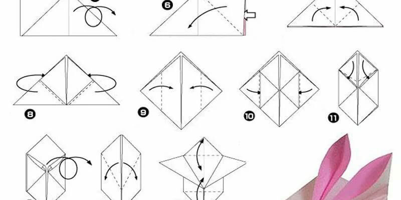 Схема оригами заяц для дошкольников