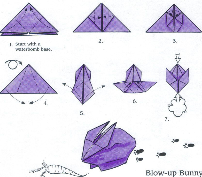 Оригами из бумаги кролик 2