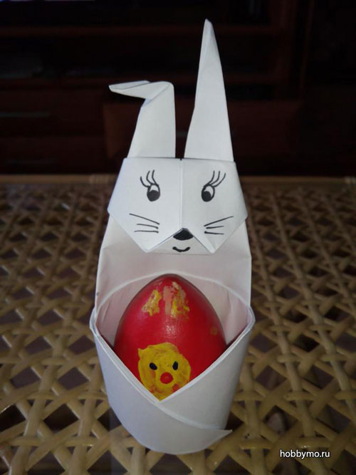 оригами кролик из бумаги для детей 4