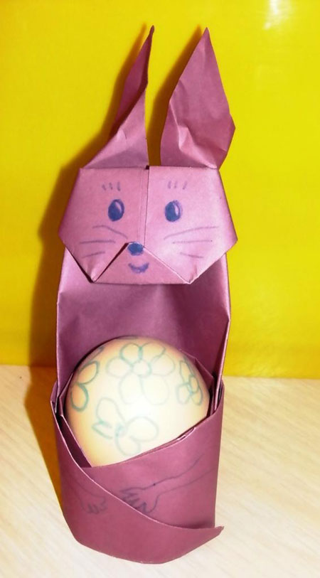оригами кролик из бумаги для детей 5