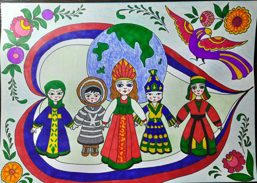 Детский рисунок на День народного единства 10