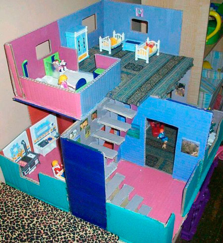 простой домик для детей из картона 2