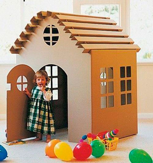 простой домик для детей из картона 8