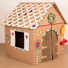 простой домик для детей из картона 10