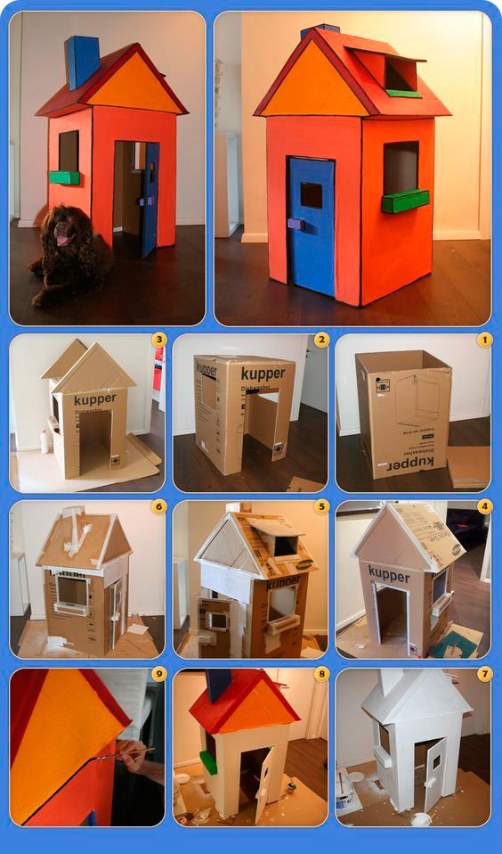 простой домик для детей из картона своими руками 5