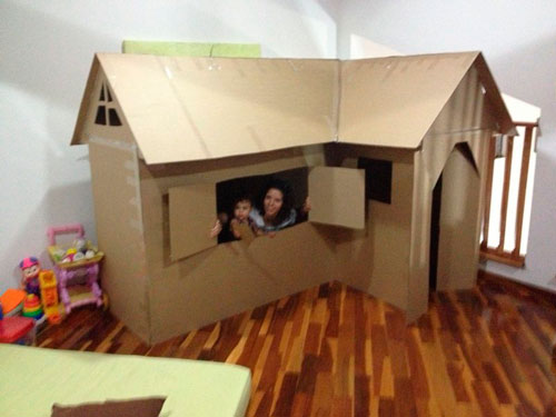 домик для детей из картона своими руками поделка 91