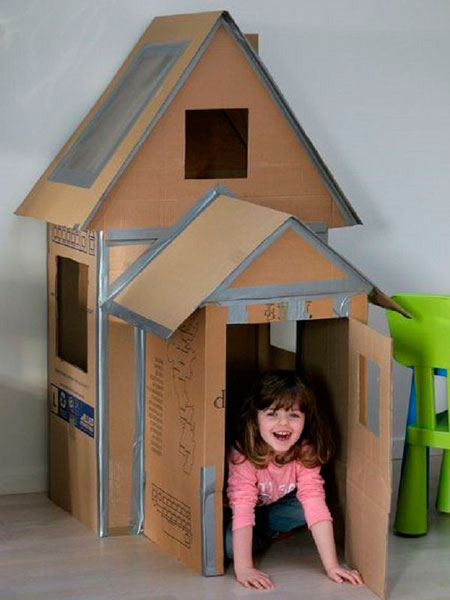 домик для детей из картона своими руками поделка 10