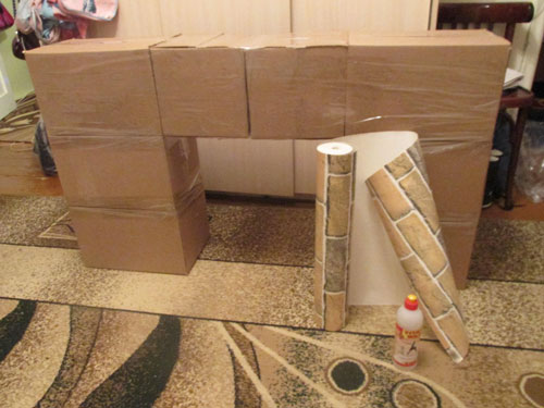 как сделать камин из картона своими руками в домашних условиях