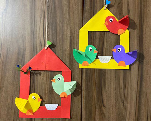 птичка оригами из бумаги для детей 7