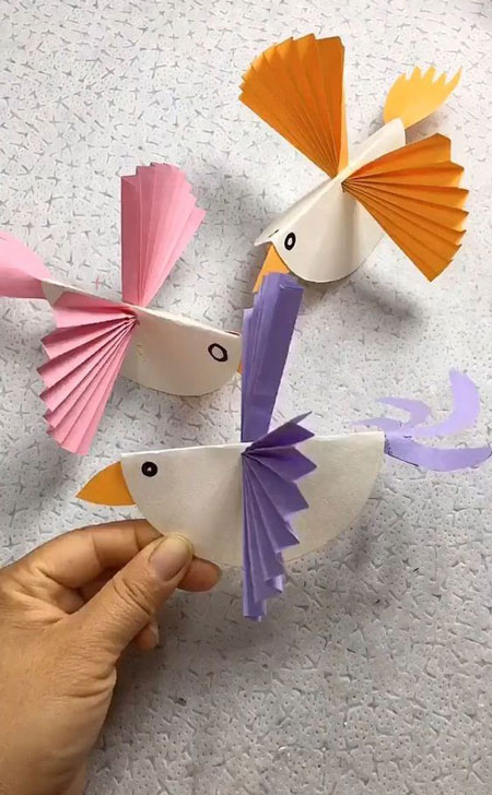 птичка из бумаги для детей 5