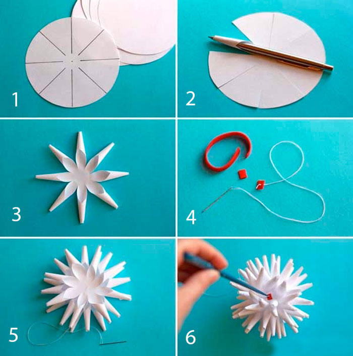 оригами снежинка из бумаги 5