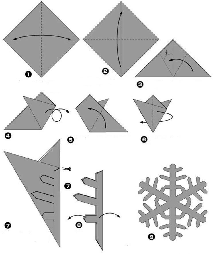 оригами снежинка из бумаги 8