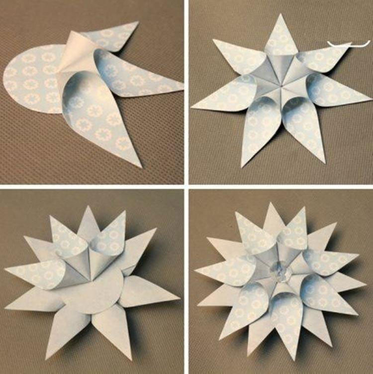 сделать снежинку оригами