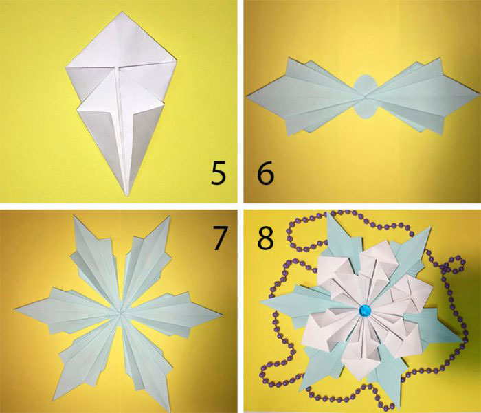 Снежинка оригами 4