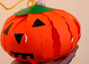 тыква из бумаги на Хэллоуин в детский сад 6