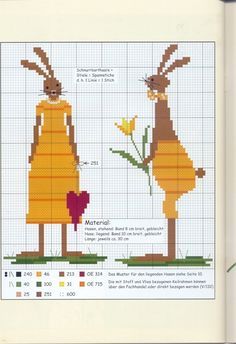 Схемы вышивки крестом «кролик» для детей 4