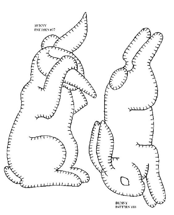 аппликация кролик шаблон из бумаги 6