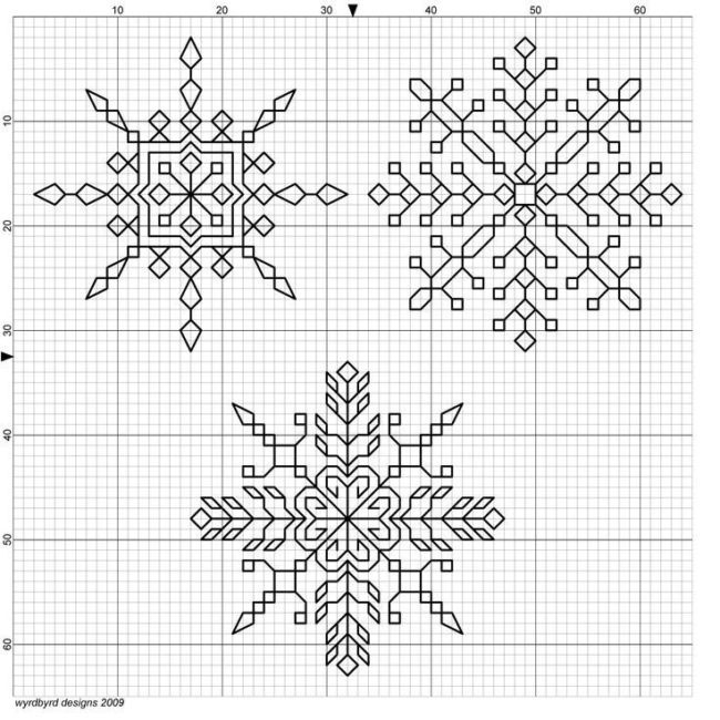 Как нарисовать снежинку на бумаге 10