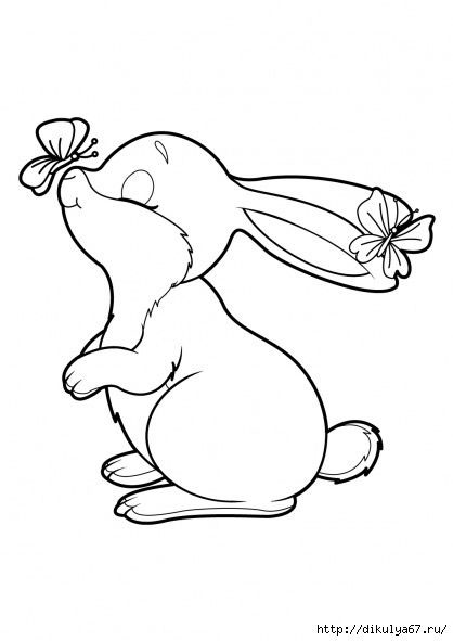 Легкие и красивые рисунки кролика для срисовки для детей 6