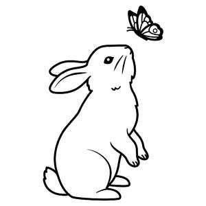 Легкие и красивые рисунки кролика для срисовки для детей 5