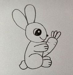 лёгкие рисунки кроликов для срисовки для детей карандашом поэтапно 3