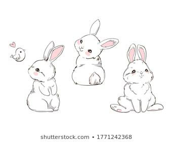 лёгкие рисунки кроликов для срисовки для детей карандашом 10