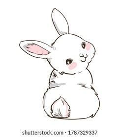 лёгкие рисунки кроликов для срисовки для детей 8