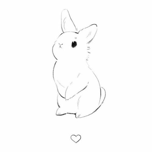 лёгкие рисунки кроликов для срисовки для детей 7