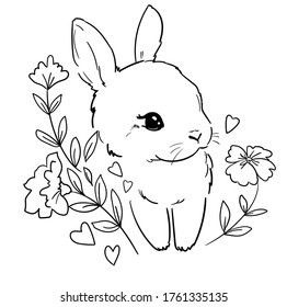 лёгкие рисунки кроликов для срисовки для детей 3