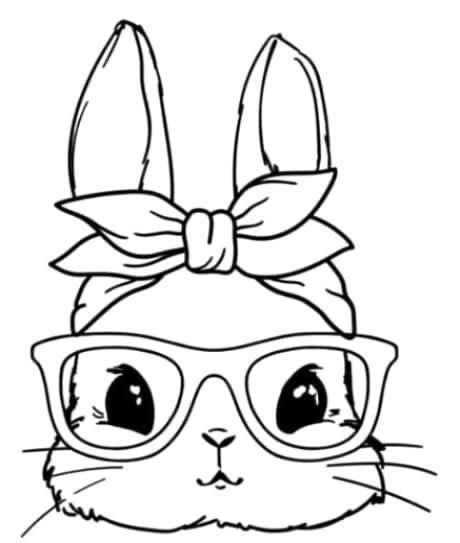 рисунки кроликов для срисовки для детей 9