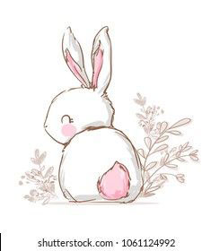 Рисунки кроликов для срисовки для девочек 8