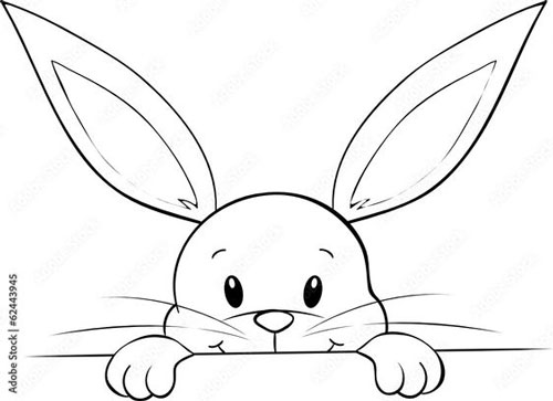 легкие рисунки кроликов карандашом для срисовки 4
