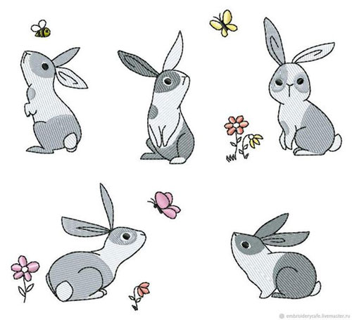 детские рисунки кроликов для срисовки 7