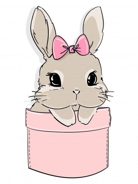 новогодний кролик рисунок для срисовки 5