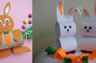 Милый кролик из бумаги на Новый год для детей