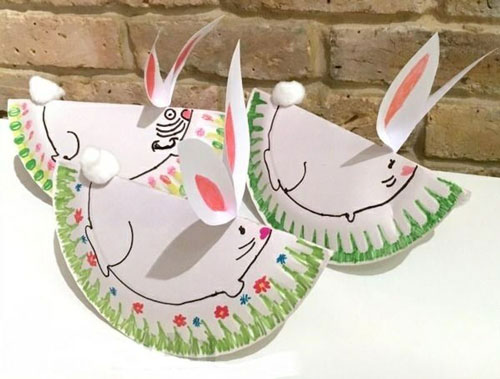 Кролик из бумаги на Новый год для детей в саду 3