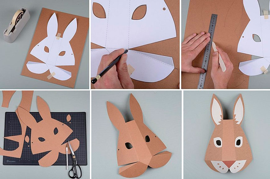 маска кролика сделать своими руками из бумаги