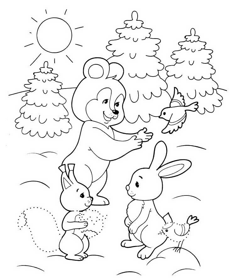 новогодний кролик раскраска для детей распечатать бесплатно 10