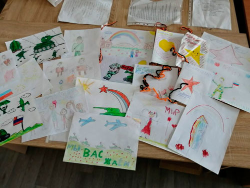 открытка солдатам России от детей 6