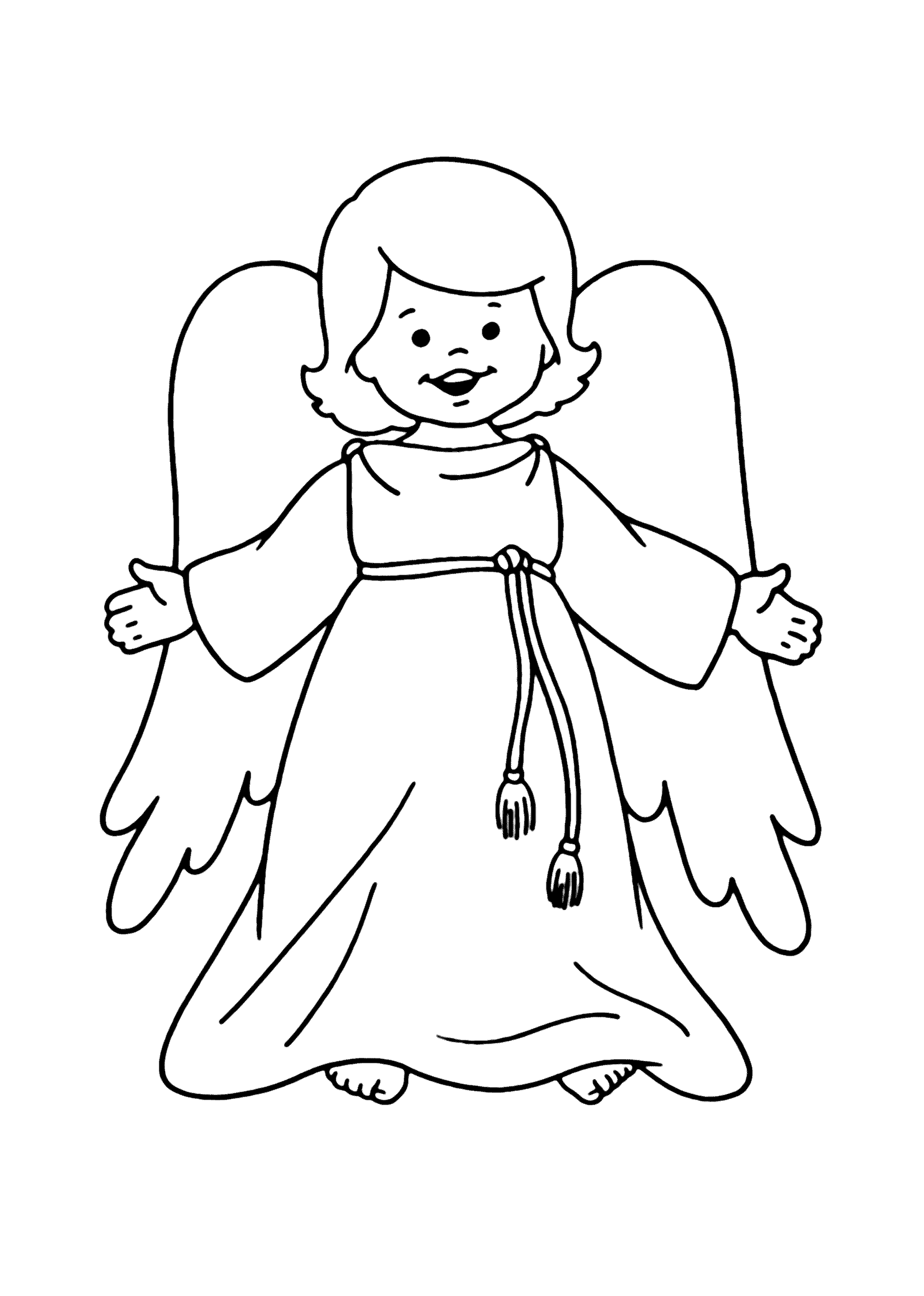 Ангелочек раскраска для малышей