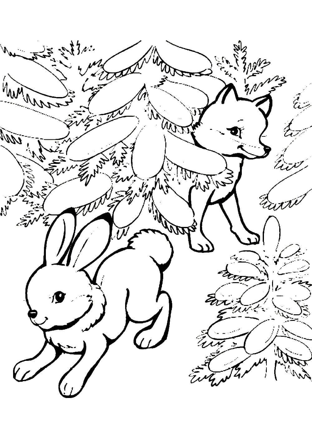 кролик на Новый год 2023 детская раскраска 8