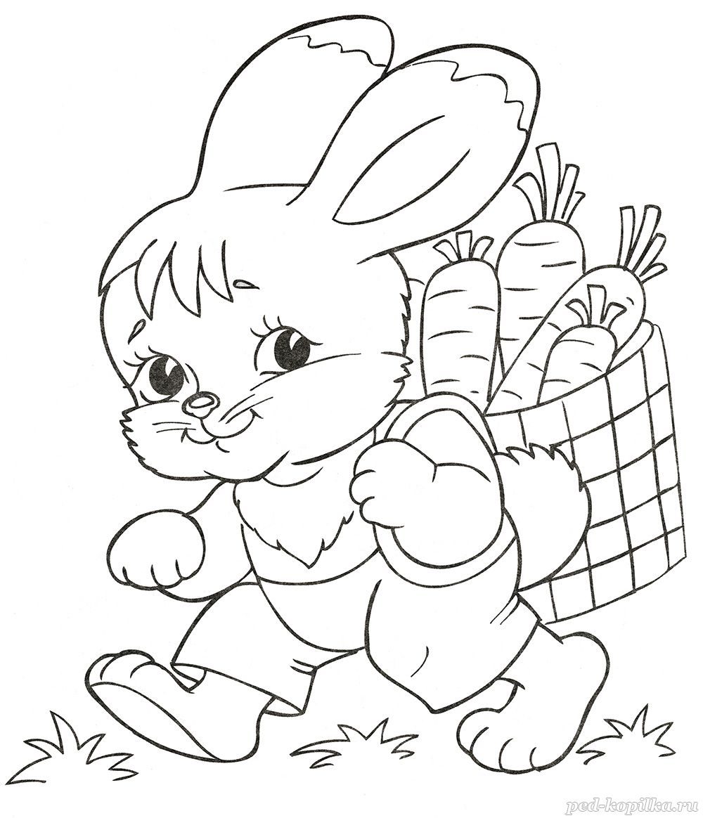 кролик на Новый год 2023 раскраска для детей 8