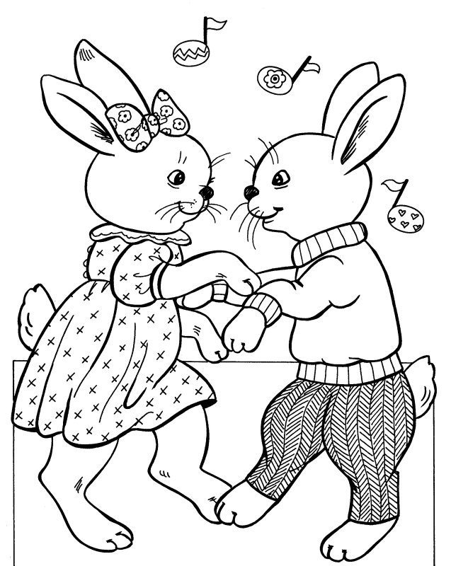 кролик на Новый год 2023 раскраска для детей в саду 8
