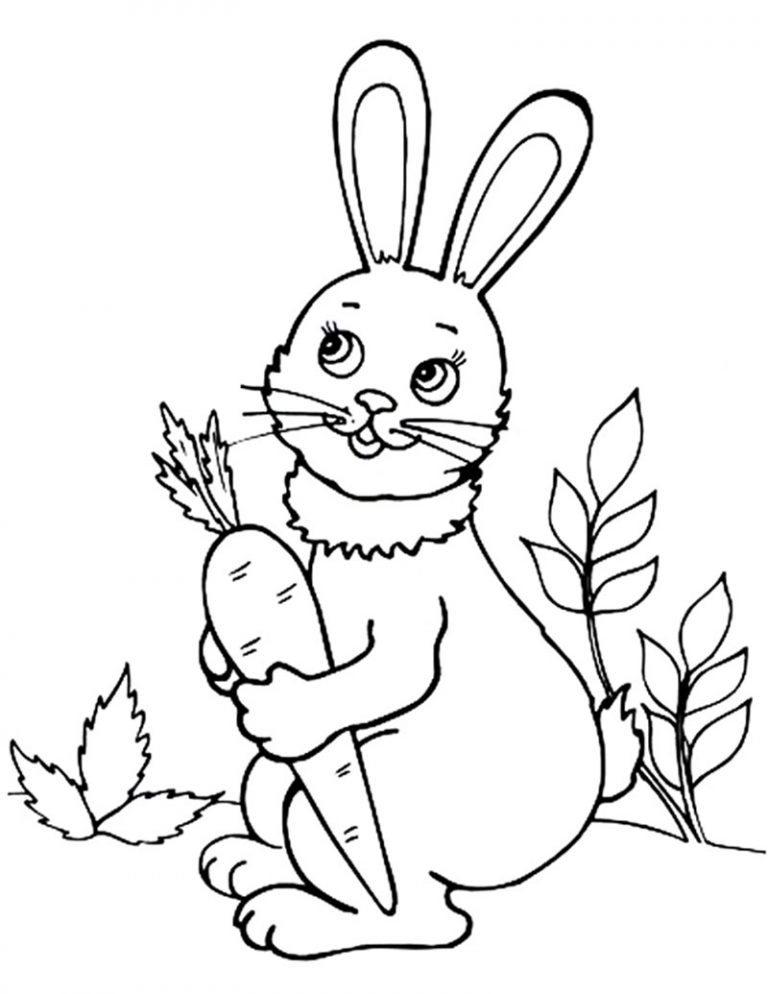 новогодний кролик раскраска для детей шаблоны 3
