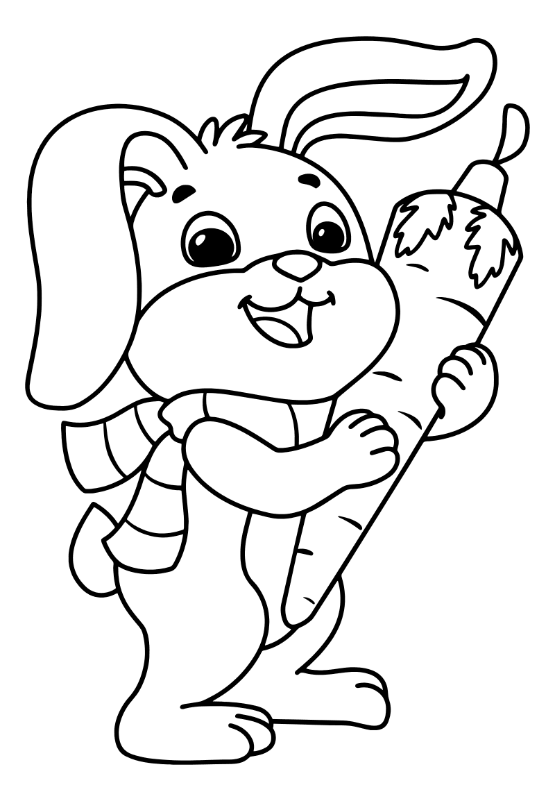 новогодний кролик раскраска для детей распечатать бесплатно 7